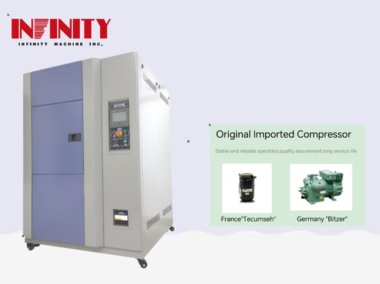 Phòng thử nghiệm tác động nhiệt độ có thể lập trình -55C 150C 30kg Trọng lượng mang nước Pháp máy nén Tecumseh
