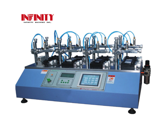 Máy kiểm tra tuổi thọ chìa khóa khí nén 4 trạm Nút Độ bền Chữ bấm phím Máy kiểm tra nhịp bấm khí xi lanh khí nén IEC60068-2-68