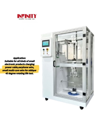 Các sản phẩm điện tử nhỏ quay thử nghiệm tuổi thọ dây 45 ° máy thử nghiệm kéo nón
